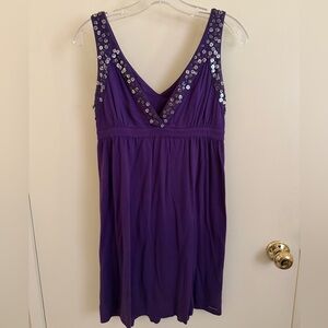 Roxy Purple Sequin Tank Dress